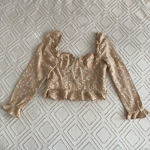 MAJORELLE Corie Top in Tan Ditsy - M